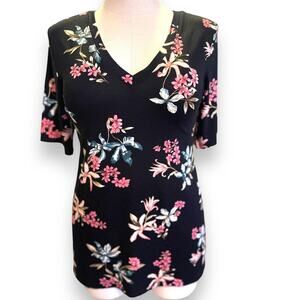 Torrid 2 (2x 18/20) Super Soft Orchids Floral Side‎ Slit Favorite Tunic T Shirt
